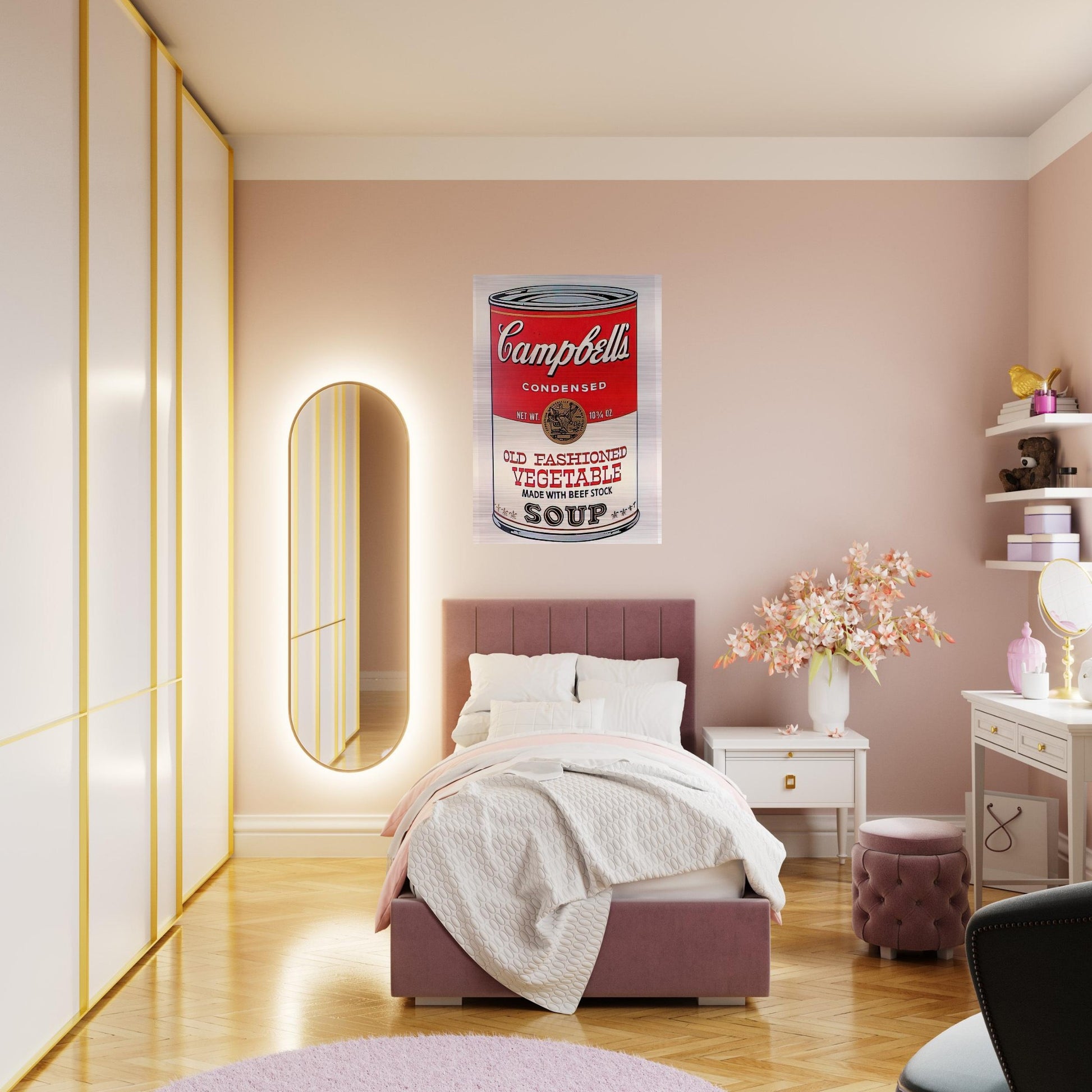 Campbell's Soup Can  Old Fashioned Vegetable  - Andy Warhol Brushed Aluminum Print - 70x100 cm / 28x40 inches | Andy Warhol Aluminum Print | Andy Warhol Prints