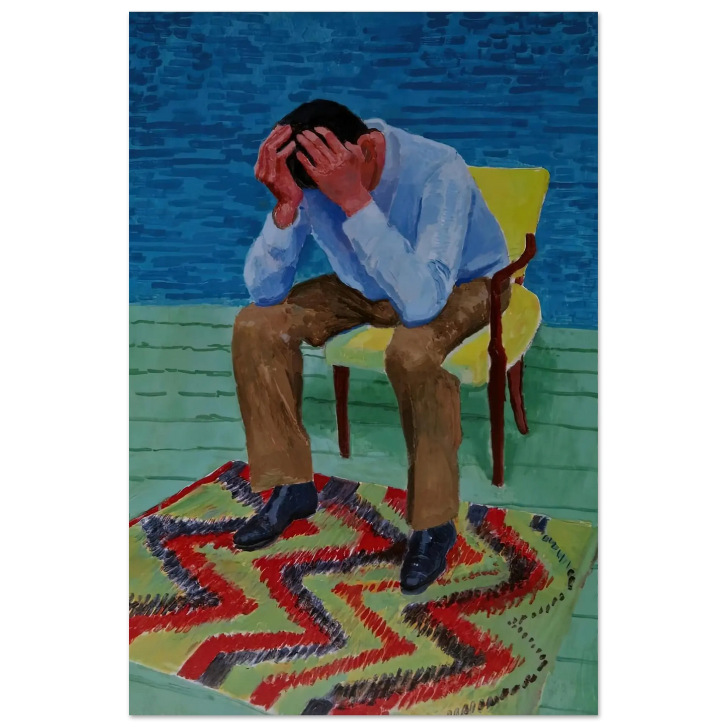 David Hockney - David Hockney Wall art - 20x25 cm / 8x10 Inches - Premium Wooden Framed Poster With Fine Art Paper - Wood frame