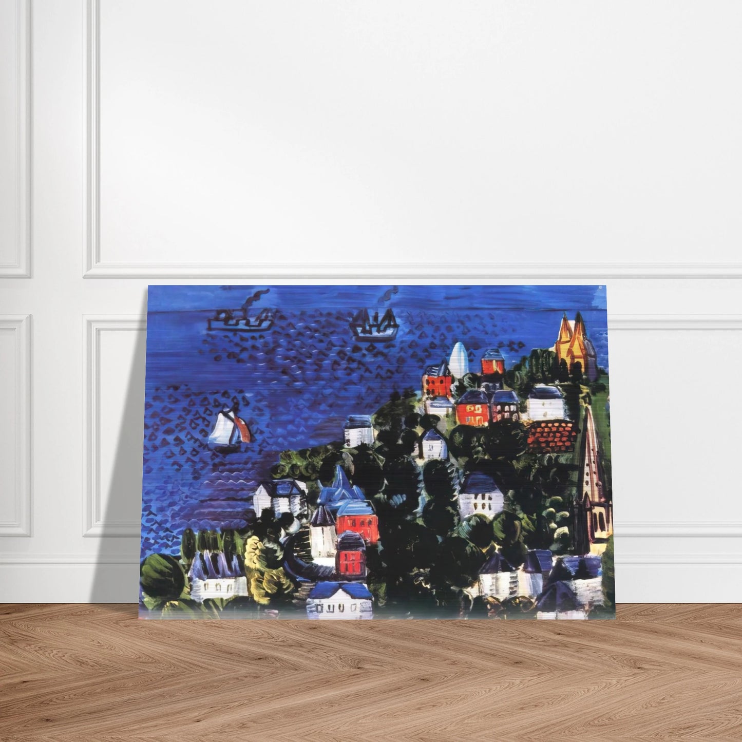 VIEW OF SAINTE ADRESSE - Raoul Dufy Brushed Aluminum Print - 70x100 cm / 28x40 inches | Raoul Dufy Aluminum Print | Raoul Dufy Prints