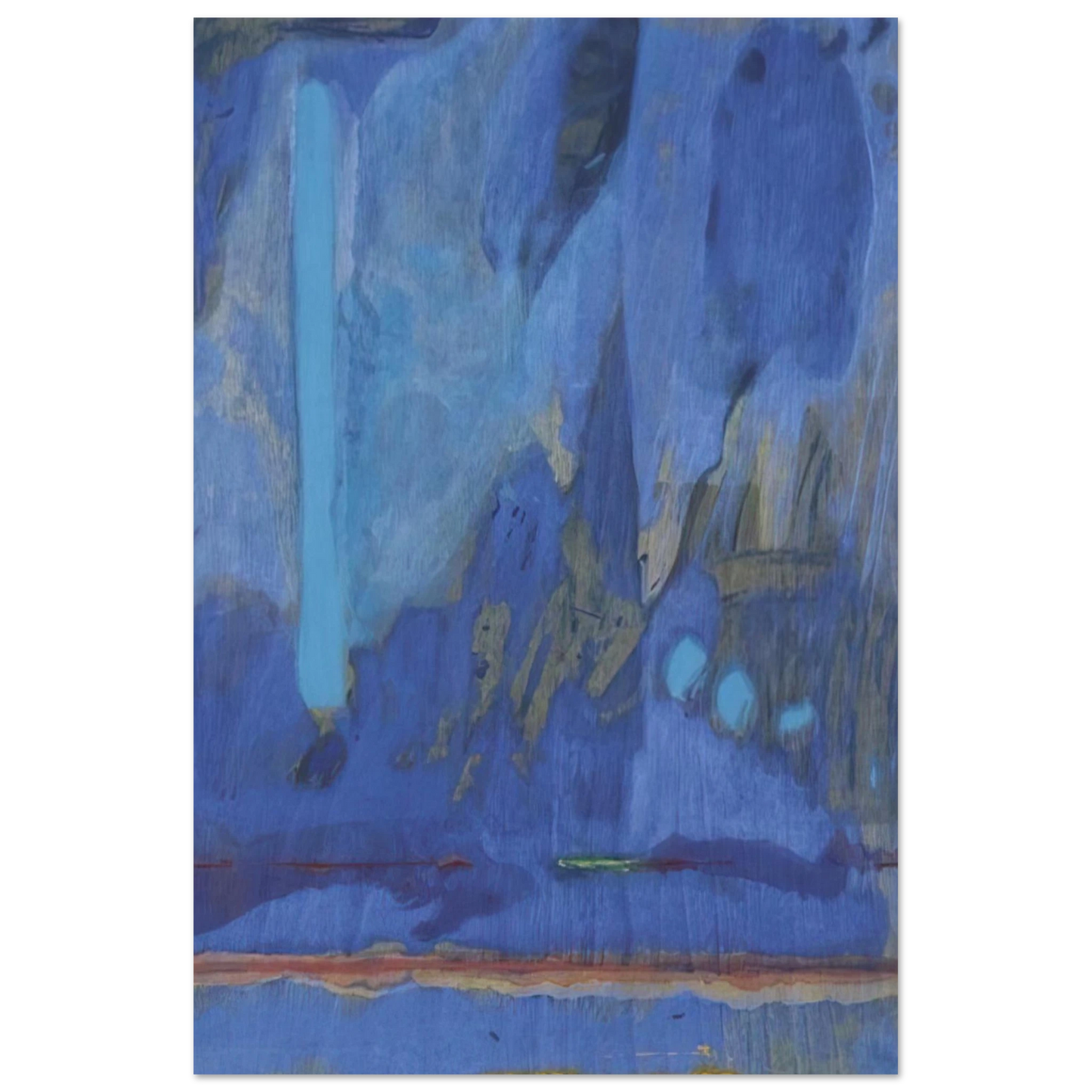 Helen Frankenthaler - Tales of Genji III - 1998 Wall art - 28x43  cm / XL (11x17 inches) - Premium Wooden Framed Poster With Fine Art Paper-canvas - Wood frame