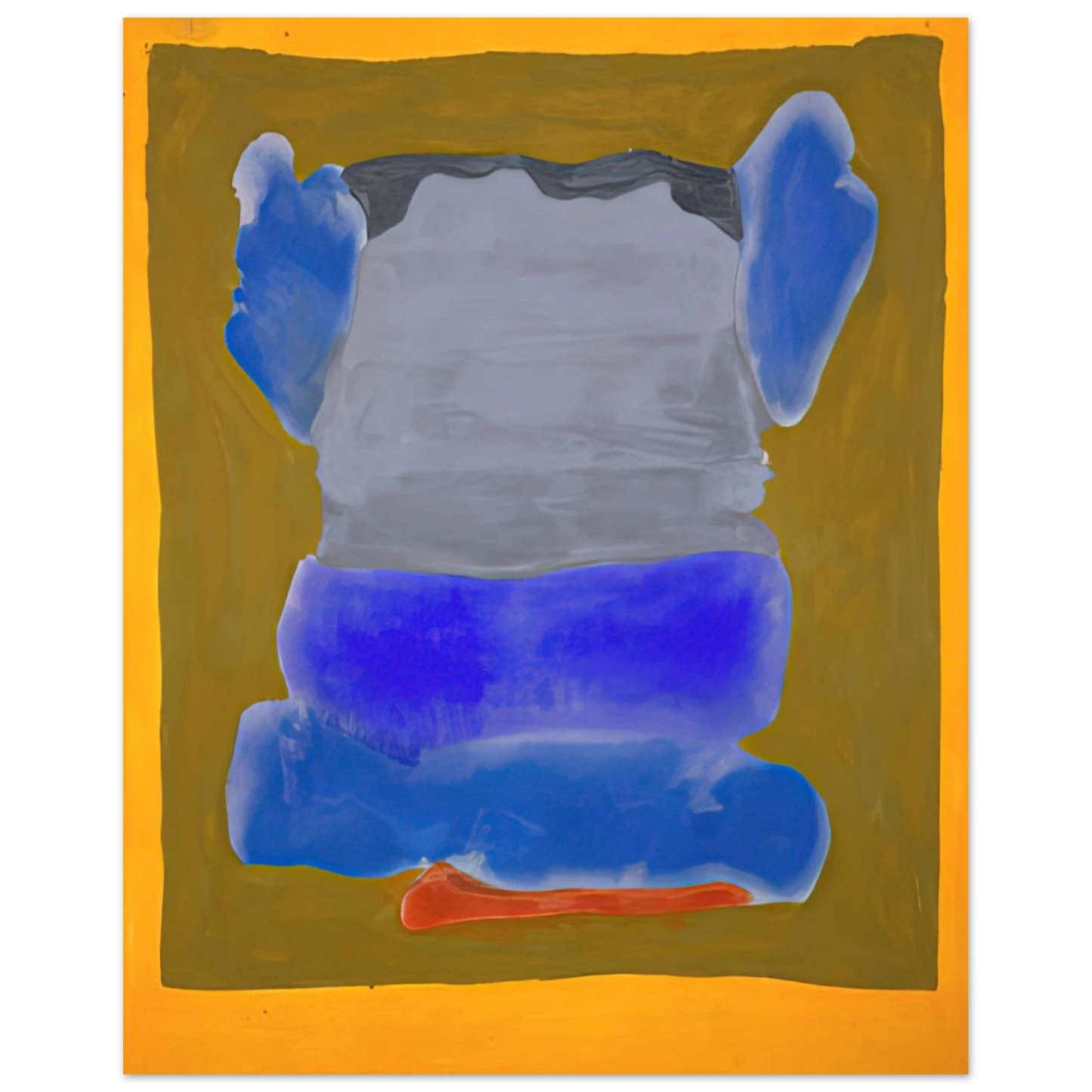 Helen Frankenthaler - Buddha s Court - 1964 Wall art - 28x43  cm / XL (11x17 inches) - Premium Wooden Framed Poster With Fine Art Paper-canvas - Wood frame