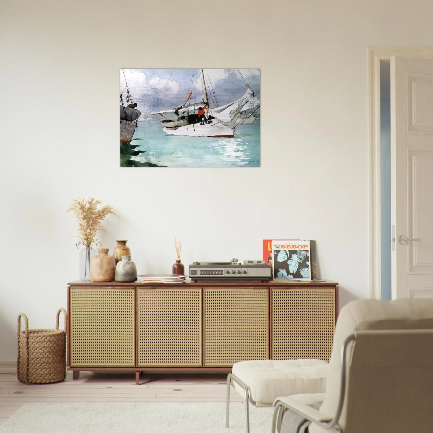 FISHING BOATS KEY WEST - Winslow Homer Brushed Aluminum Print - 70x100 cm / 28x40 inches | Winslow Homer Aluminum Print | Winslow Homer Prints