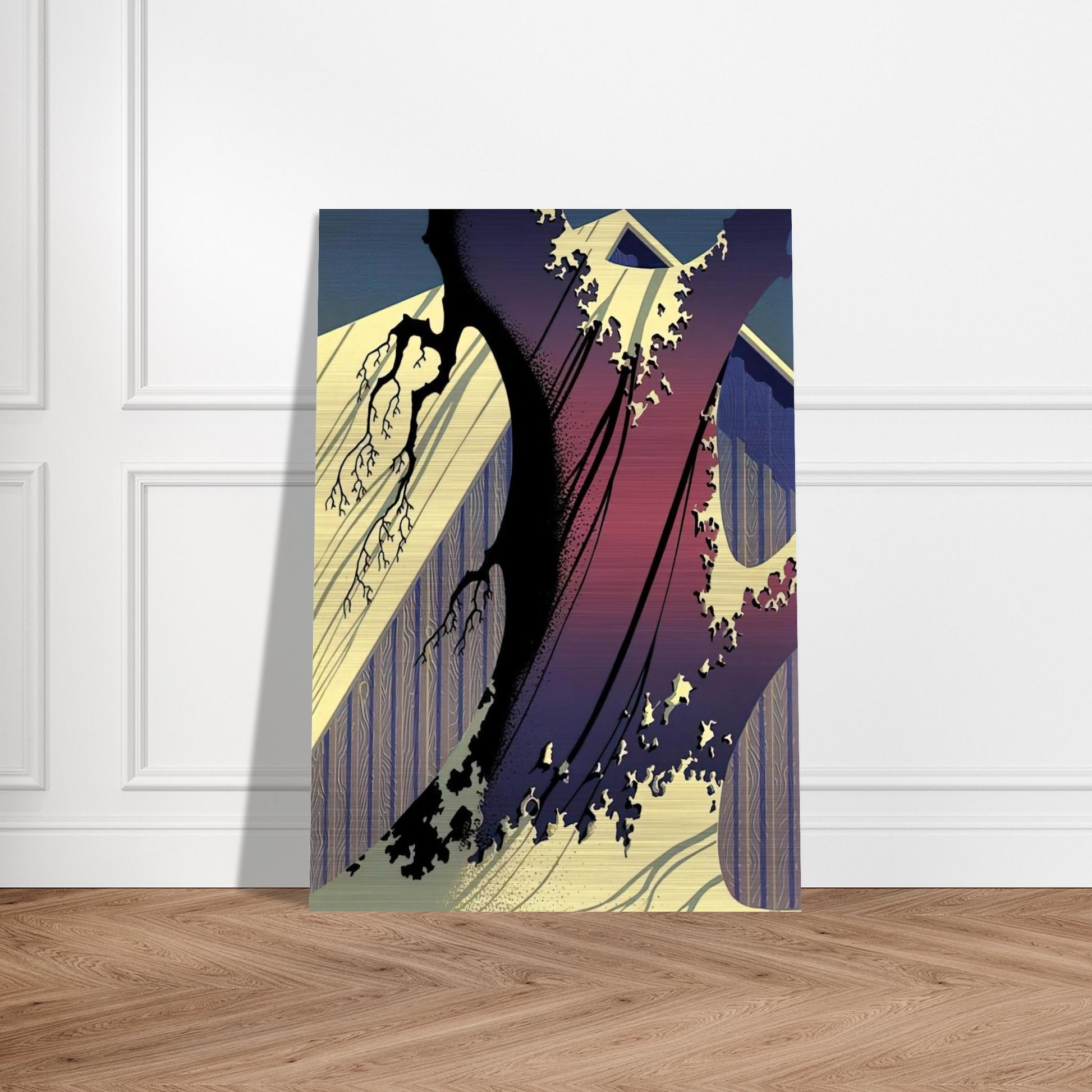 Mauve Barn - Eyvind Earle Brushed Aluminum Print - 70x100 cm / 28x40 inches | Eyvind Earle Aluminum Print | Eyvind Earle Prints