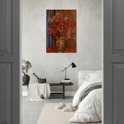 Vase of Tulips and Anemones - Pierre-Auguste Renoir Brushed Aluminum Print - 70x100 cm / 28x40 inches | Pierre-Auguste Renoir Aluminum Print | Pierre-Auguste Renoir Prints