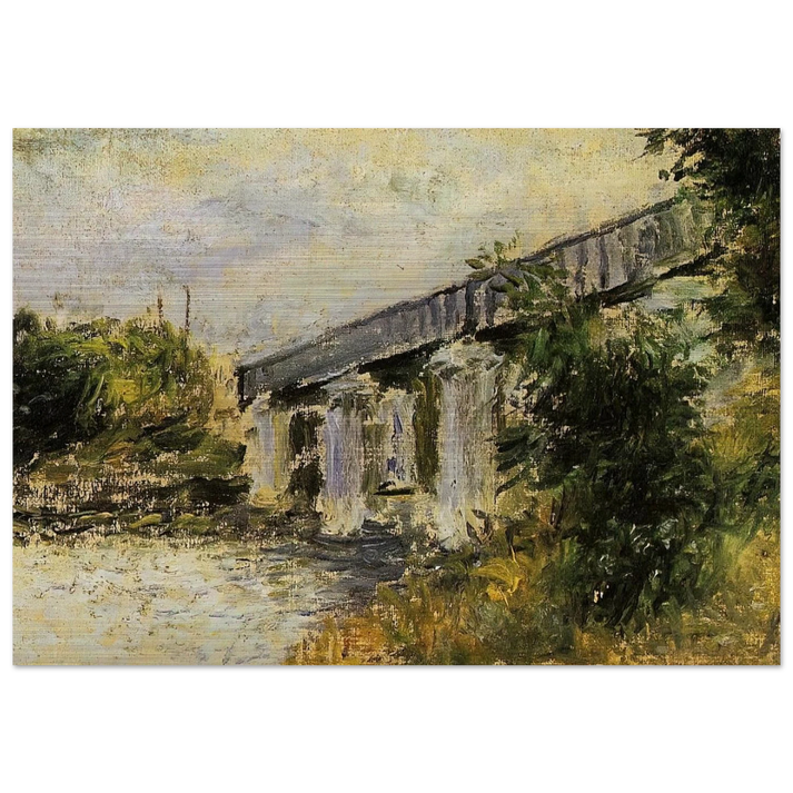 Railway Bridge at Argenteuil - claude monet Brushed Aluminum Print - 70x100 cm / 28x40 inches | claude monet Aluminum Print | claude monet Prints