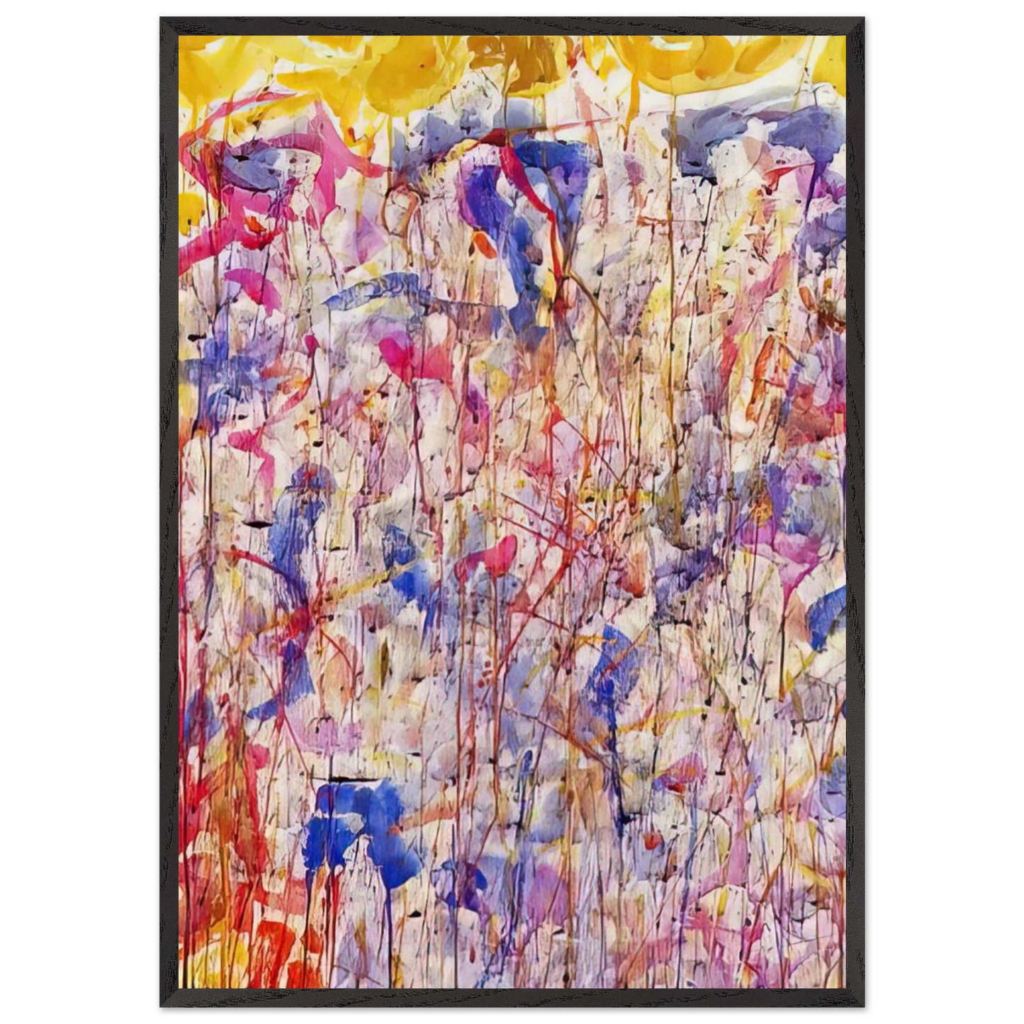 Untitled  SF57-008  - Sam Francis 70x100 cm / 28x40 inches Framed Art Print – Black Wooden Frame