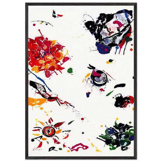 Untitled  SFE-046  - Sam Francis 70x100 cm / 28x40 inches Framed Art Print – Black Wooden Frame