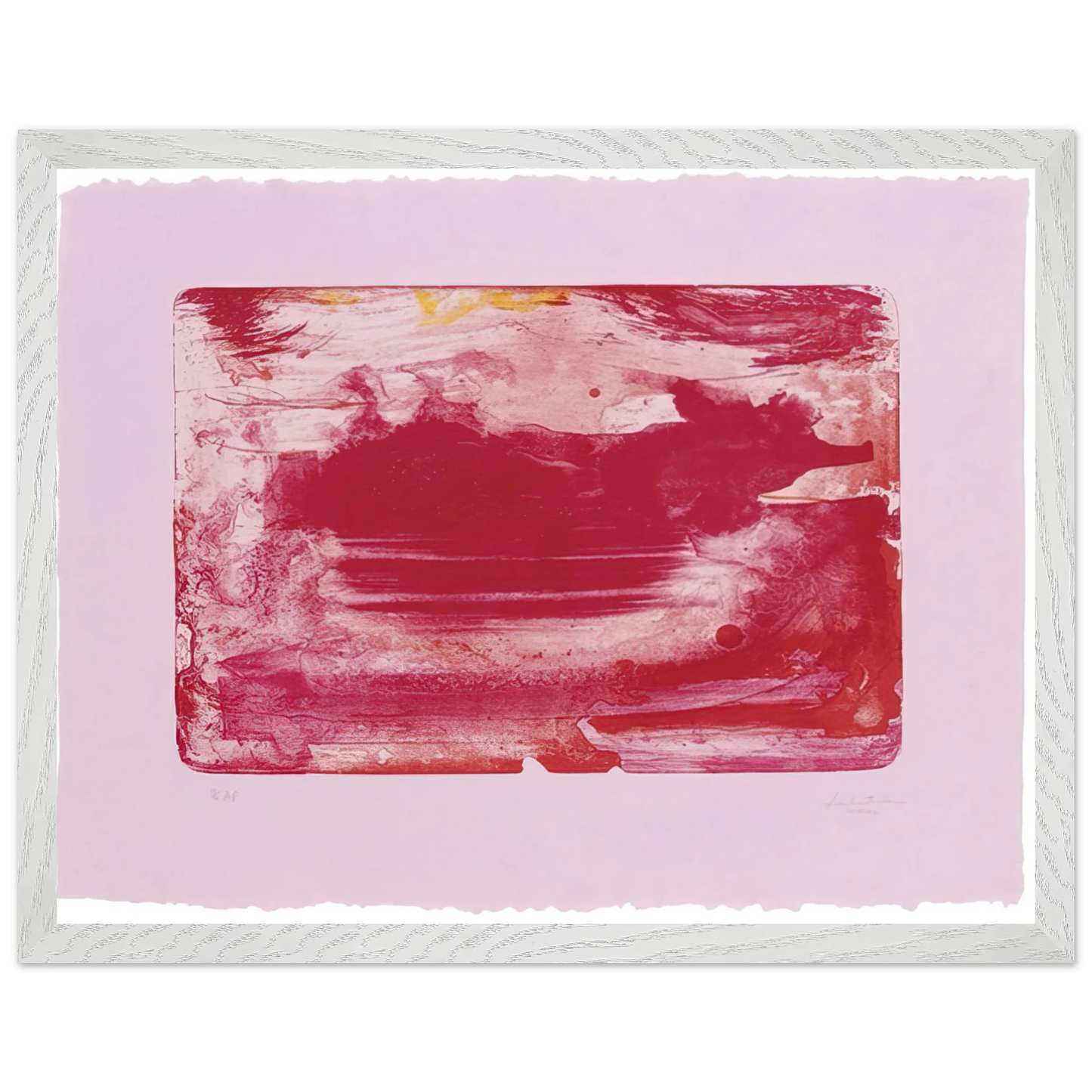 Helen Frankenthaler - The Red Sea - 1982 Wall art - 27x35 cm / 11x14 inches - Premium Wooden Framed Poster With Fine Art Paper-canvas - White frame