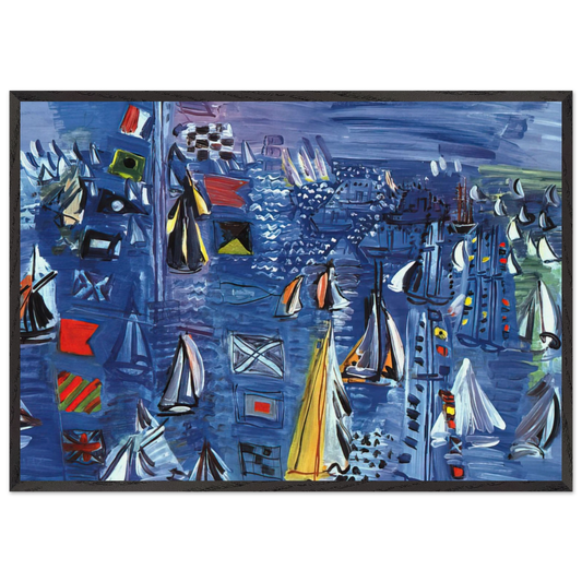 REGATTA AT COWES 1934 - Raoul Dufy 70x100 cm / 28x40 inches Framed Art Print – Black Wooden Frame