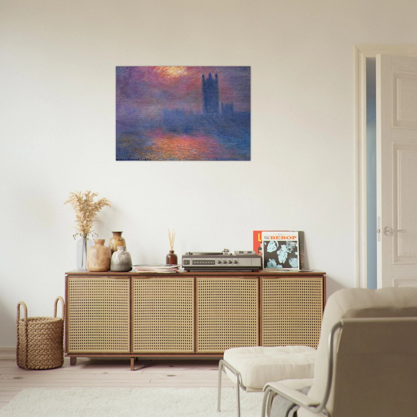 Houses of Parliament, London, Sun Breaking Through - claude monet Brushed Aluminum Print - 70x100 cm / 28x40 inches | claude monet Aluminum Print | claude monet Prints
