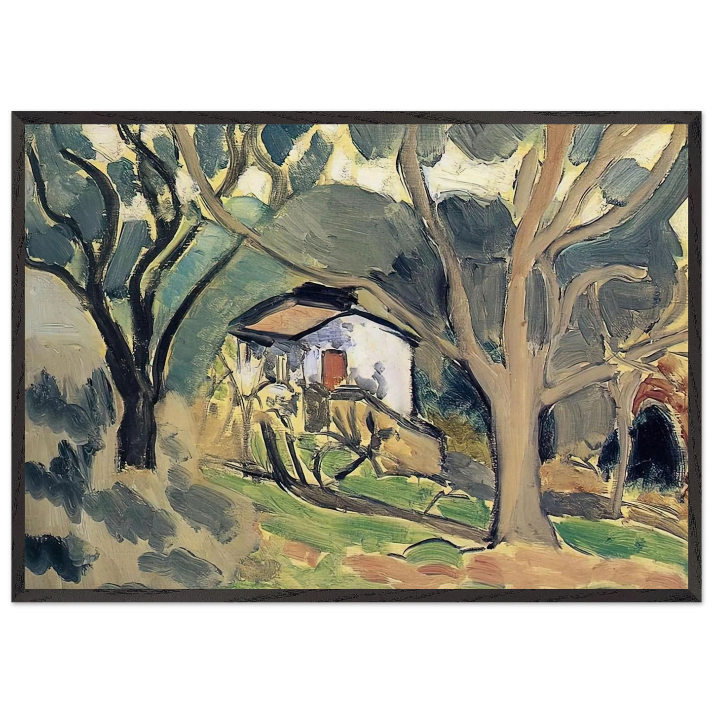 LANDSCAPE N1 - Henri Matisse 70x100 cm / 28x40 inches Framed Art Print – Black Wooden Frame