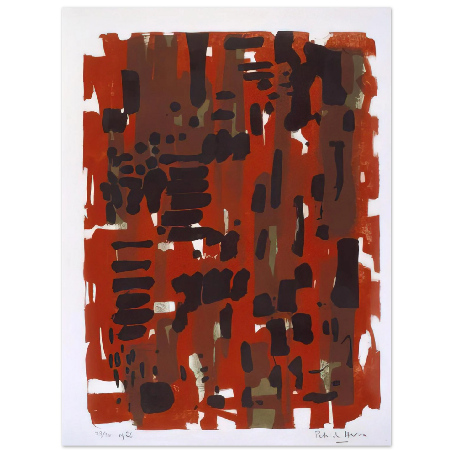 Patrick Heron - Red Garden - 1956  75x100 cm / 30x40inches Fine Art Poster