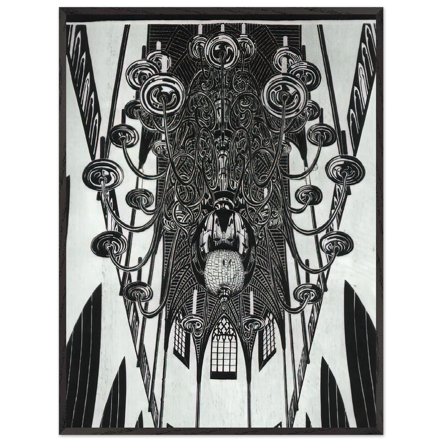 MC Escher - ESCHER (2) Wall Art - 60x80 cm / 24x32 inches - Premium Wooden Framed Poster With Fine Art Paper - White frame