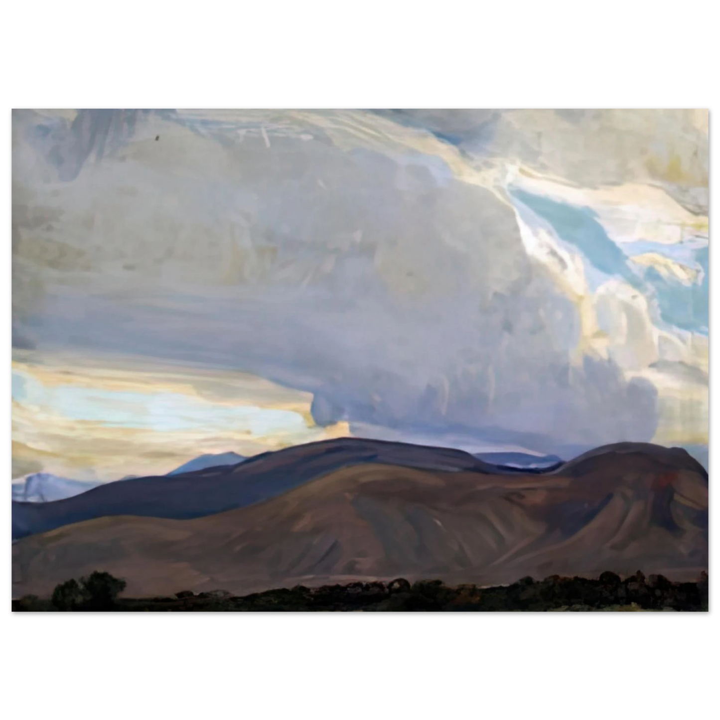 Maynard Dixon - STORM FROM THE SIERRA 1937 Wall art - 20x25 cm / 8x10 inches - Premium Wooden Framed Poster With Fine Art Paper-canvas - Black frame