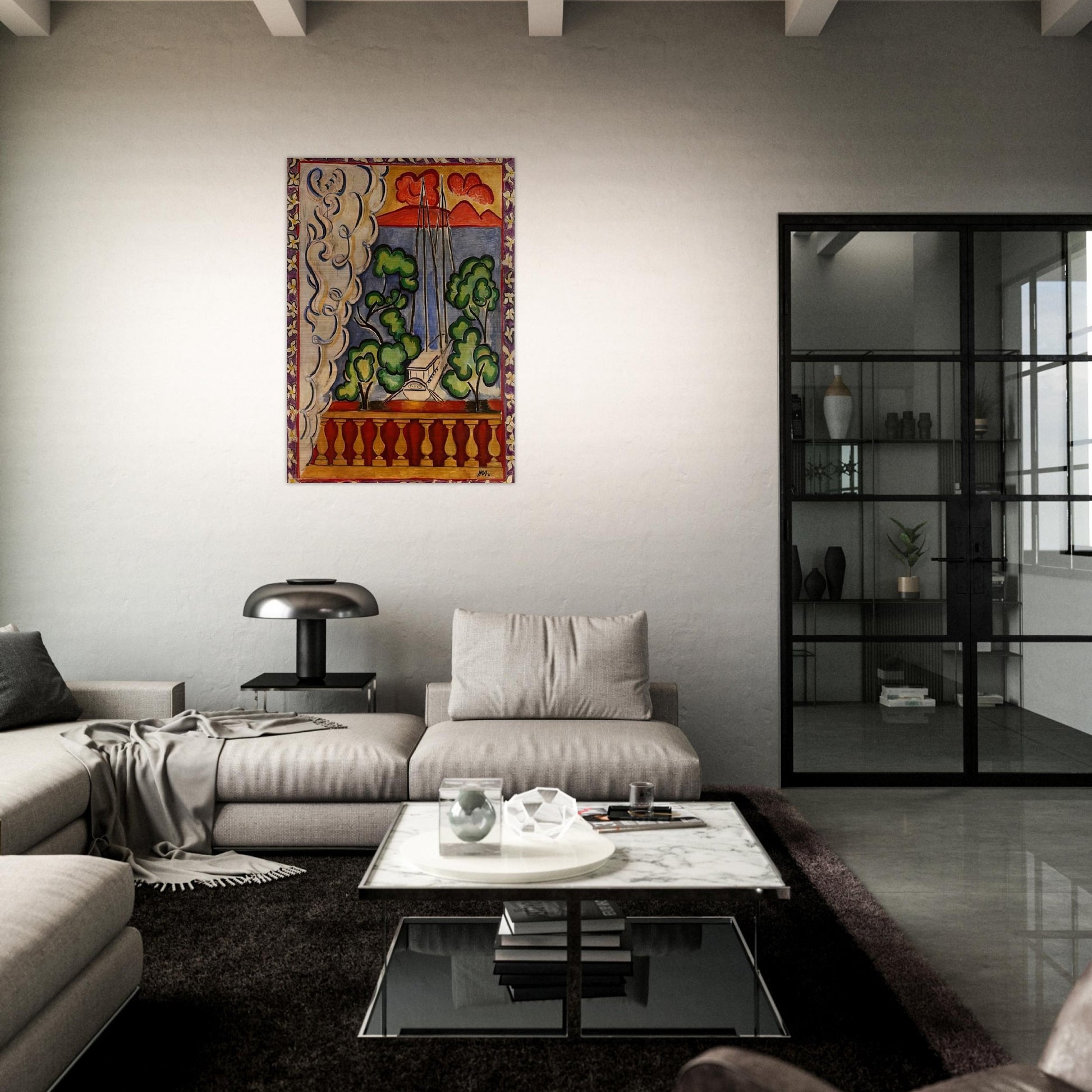 BOUQUET OF DAHLIAS AND WHITE BOOK 1923 - Henri Matisse Brushed Aluminum Print - 70x100 cm / 28x40 inches | Henri Matisse Aluminum Print | Henri Matisse Prints