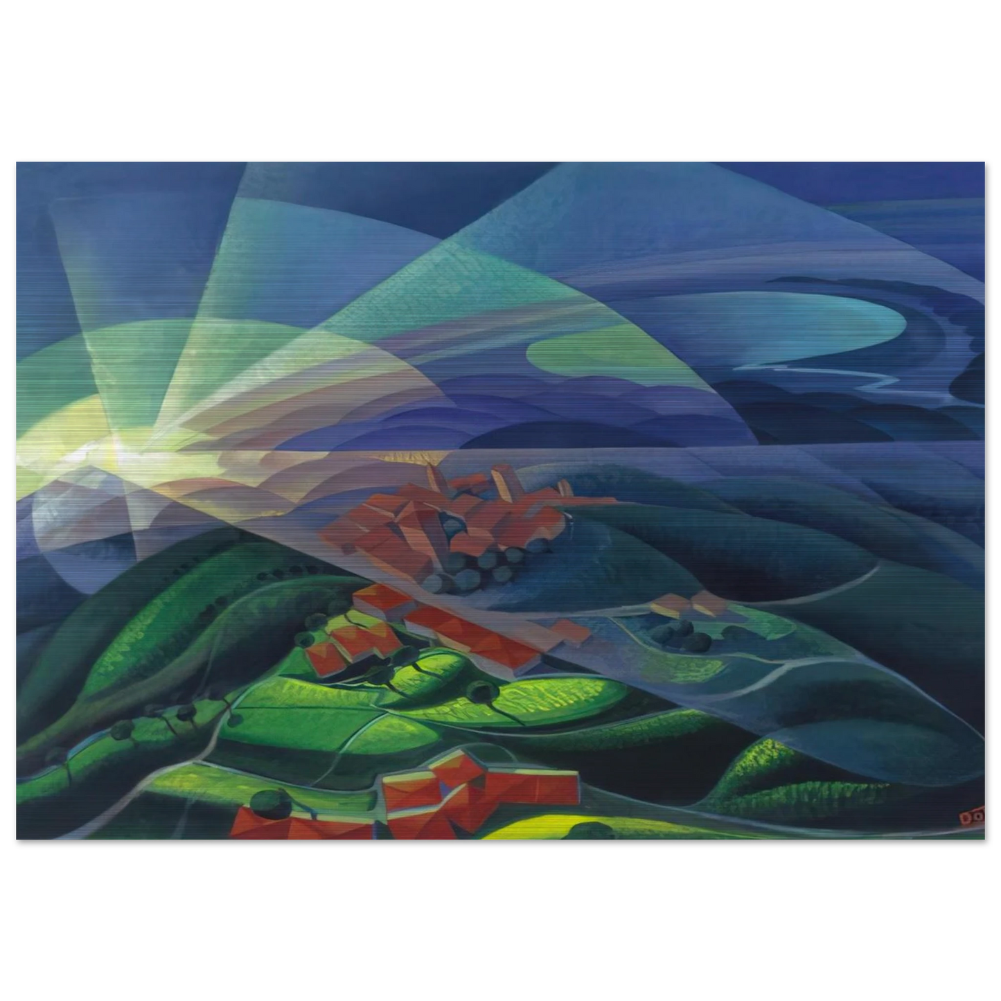 Aurora Volando - 1933 - Gerardo Dottori Brushed Aluminum Print - 70x100 cm / 28x40 inches | Gerardo Dottori Aluminum Print | Gerardo Dottori Prints