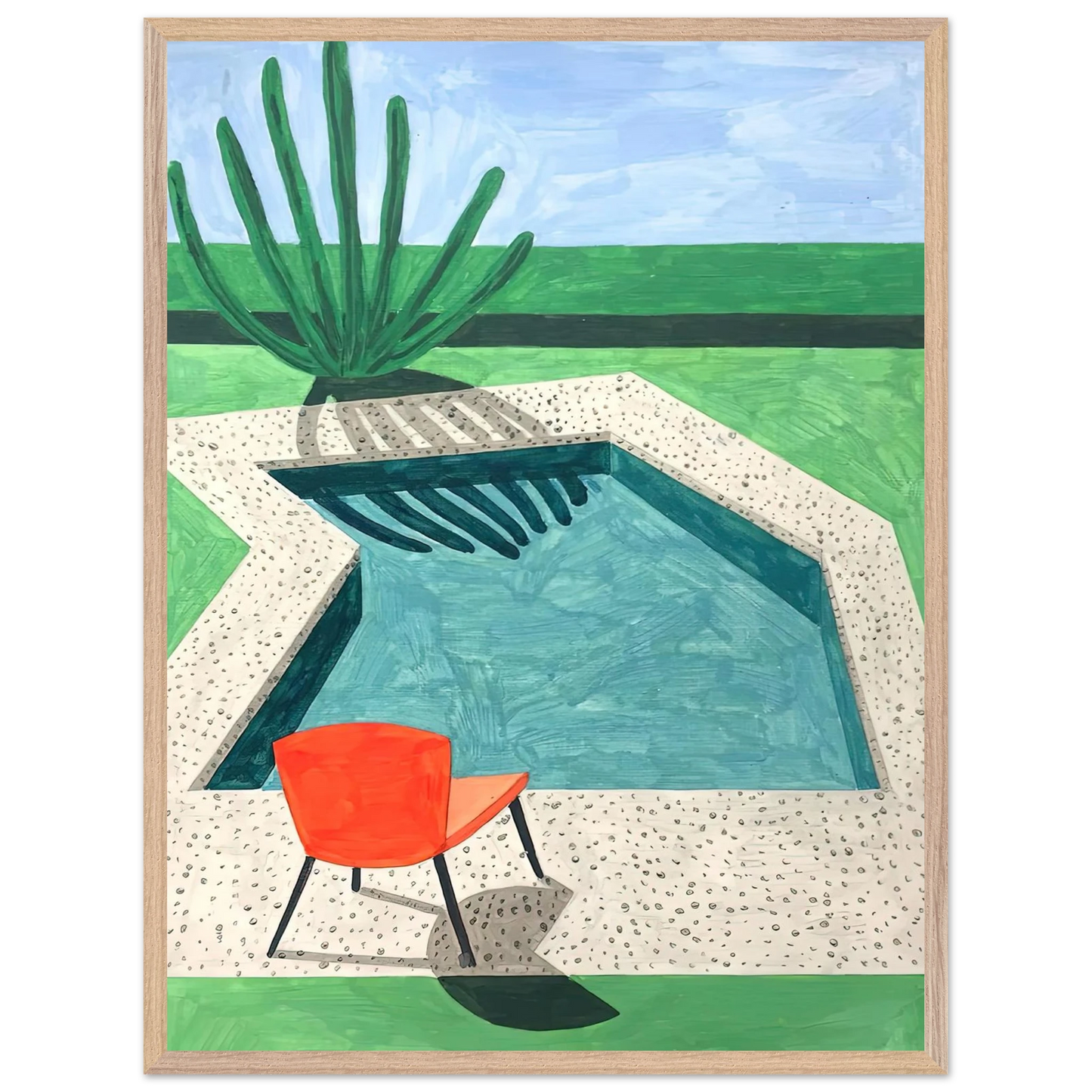 David Hockney - David Hockney Wall art - A2 (42 x 59.4  cm) - Premium Wooden Framed Poster With Fine Art Paper-canvas - Wood frame