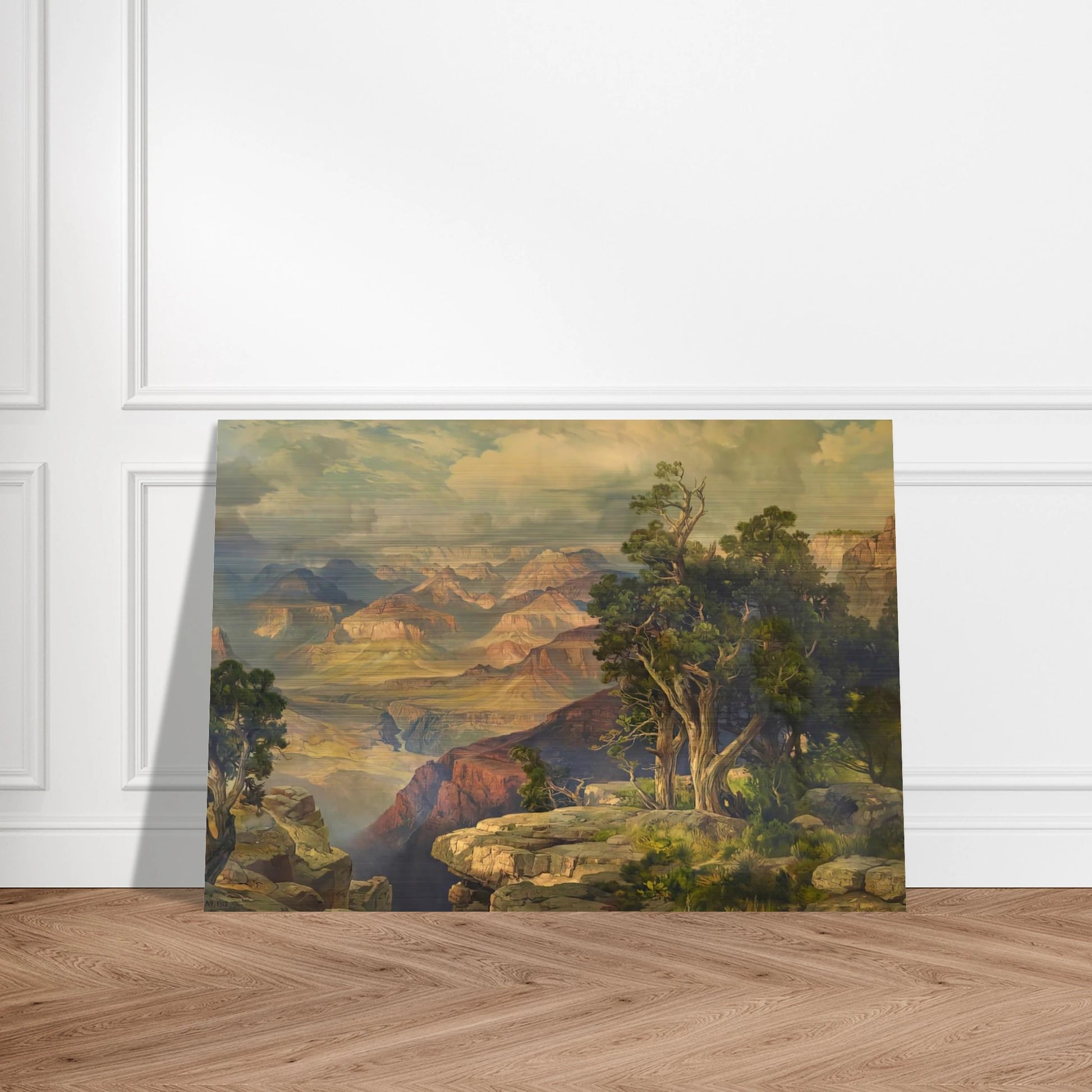 Grand Canyon from Hermit Rim Road - Thomas Moran Brushed Aluminum Print - 70x100 cm / 28x40 inches | Thomas Moran Aluminum Print | Thomas Moran Prints