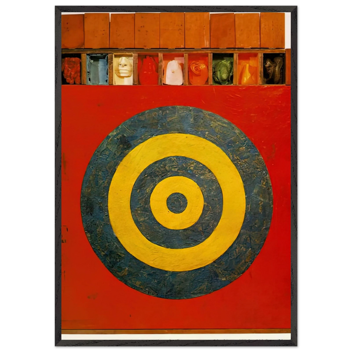 TARGET WITH PLASTER CASTS 1955 - Jasper Johns 70x100 cm / 28x40 inches Framed Art Print – Black Wooden Frame