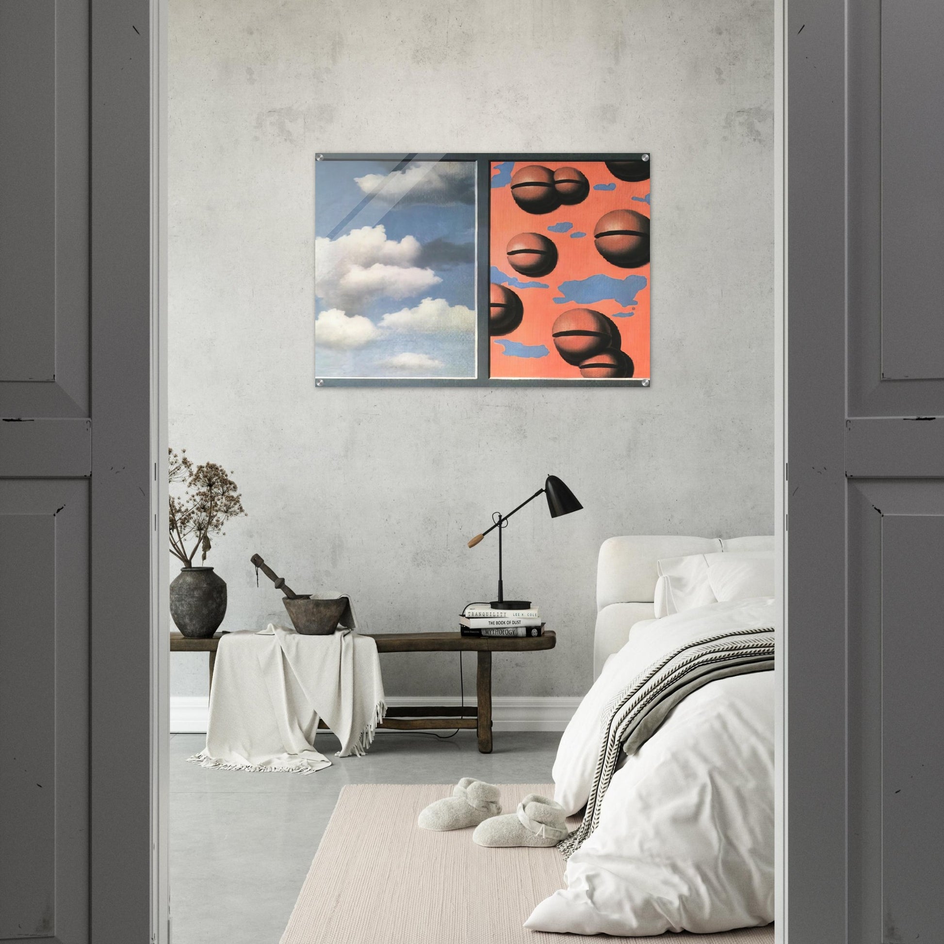 PINK BELLES TATTERED SKIES 1930 - Rene Magritte Acrylic Print - 70x100 cm / 28x40″ inches