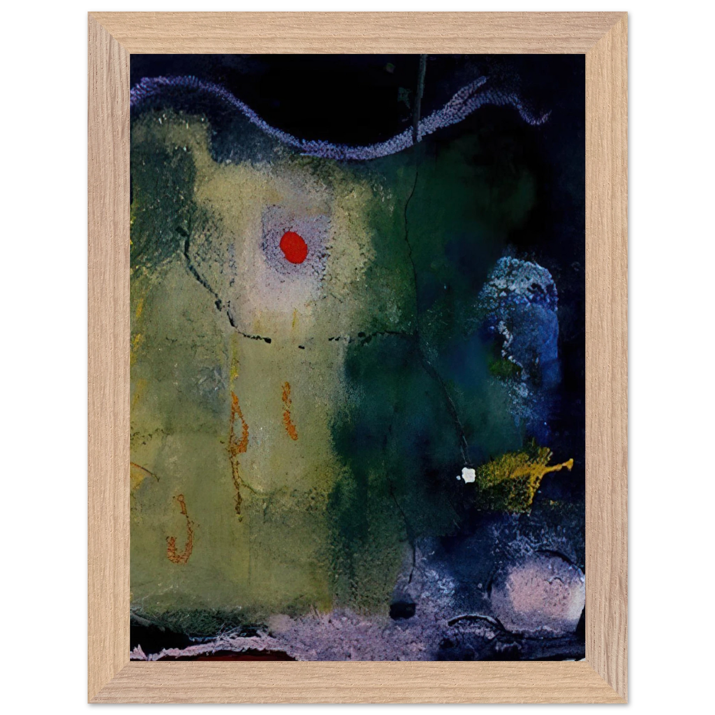 Helen Frankenthaler - The Other Side of the Moon - 1995 Wall art - 30x45 cm / 12x18 inches - Premium Wooden Framed Poster With Fine Art Paper-canvas - Black frame