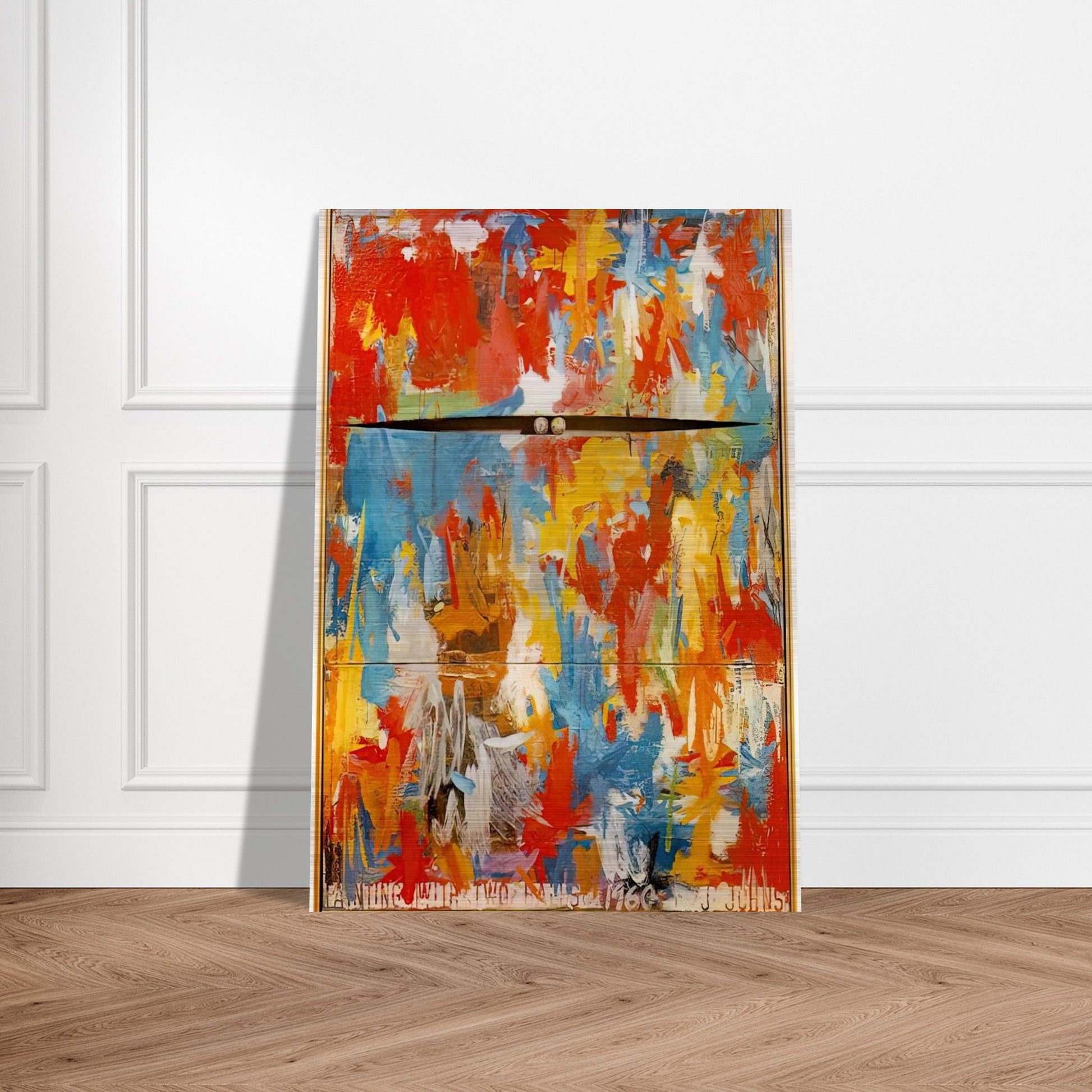 PAINTING WITH TWO BALLS - Jasper Johns Brushed Aluminum Print - 70x100 cm / 28x40 inches | Jasper Johns Aluminum Print | Jasper Johns Prints
