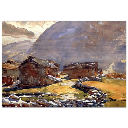 Simplon Pass Chalets - John Singer Sargent Brushed Aluminum Print - 70x100 cm / 28x40 inches | John Singer Sargent Aluminum Print | John Singer Sargent Prints