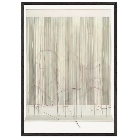 ESCRITURA ROSA PANTA - Jesus Rafael Soto 70x100 cm / 28x40 inches Framed Art Print – Black Wooden Frame