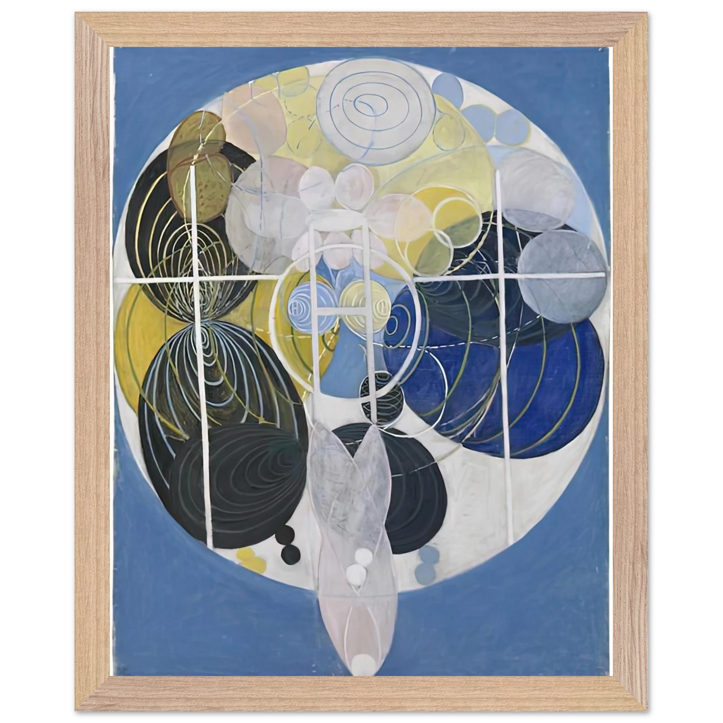 Hilma af Klint - THE LARGE FIGURE PAINTINGS NR 5 1907 Wall art - 13x18 cm / 5x7 inches - Premium Wooden Framed Poster With Fine Art Paper-canvas - Wood frame