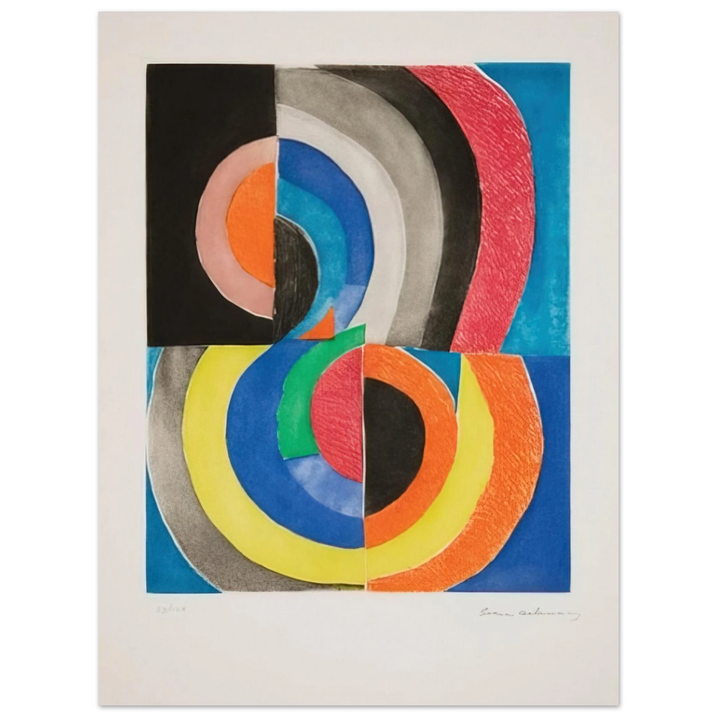 Sonia Delaunay - ABSTRACT COMPOSITION WITH SEMICIRCLES  75x100 cm / 30x40inches Fine Art Poster