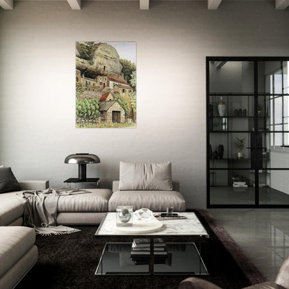 LES EYZIES FRANCE - MC Escher Brushed Aluminum Print - 70x100 cm / 28x40 inches | MC Escher Aluminum Print | MC Escher Prints