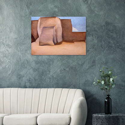 Ranchos Church, New Mexico - Georgia O'Keeffe Brushed Aluminum Print - 70x100 cm / 28x40 inches | Georgia O'Keeffe Aluminum Print | Georgia O'Keeffe Prints
