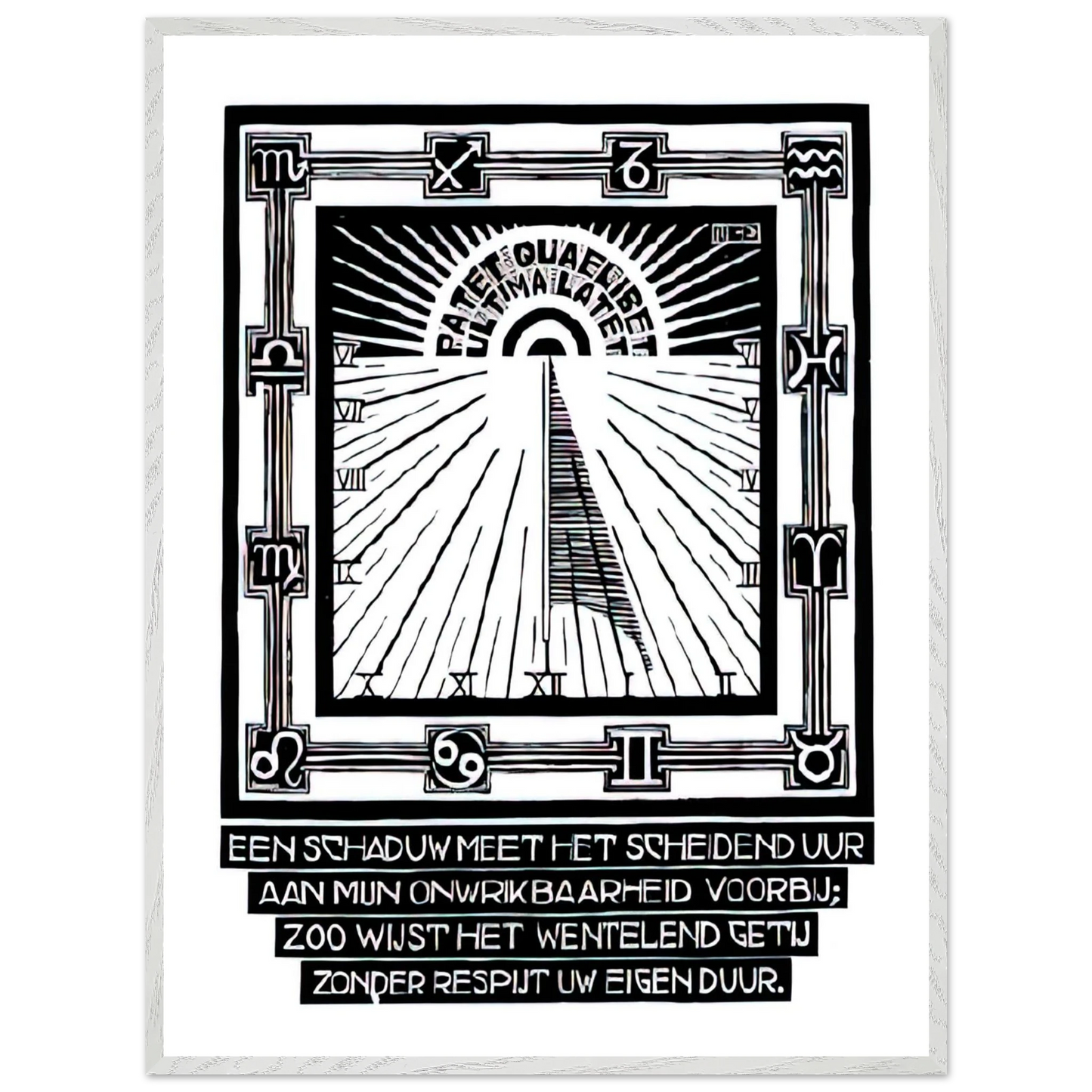 MC Escher - SUNDIAL XXIV EMBLEMATA REJECTED PLATE 1931 Wall Art - 30x40 cm / 12x16 inches - Fine Art Poster - -
