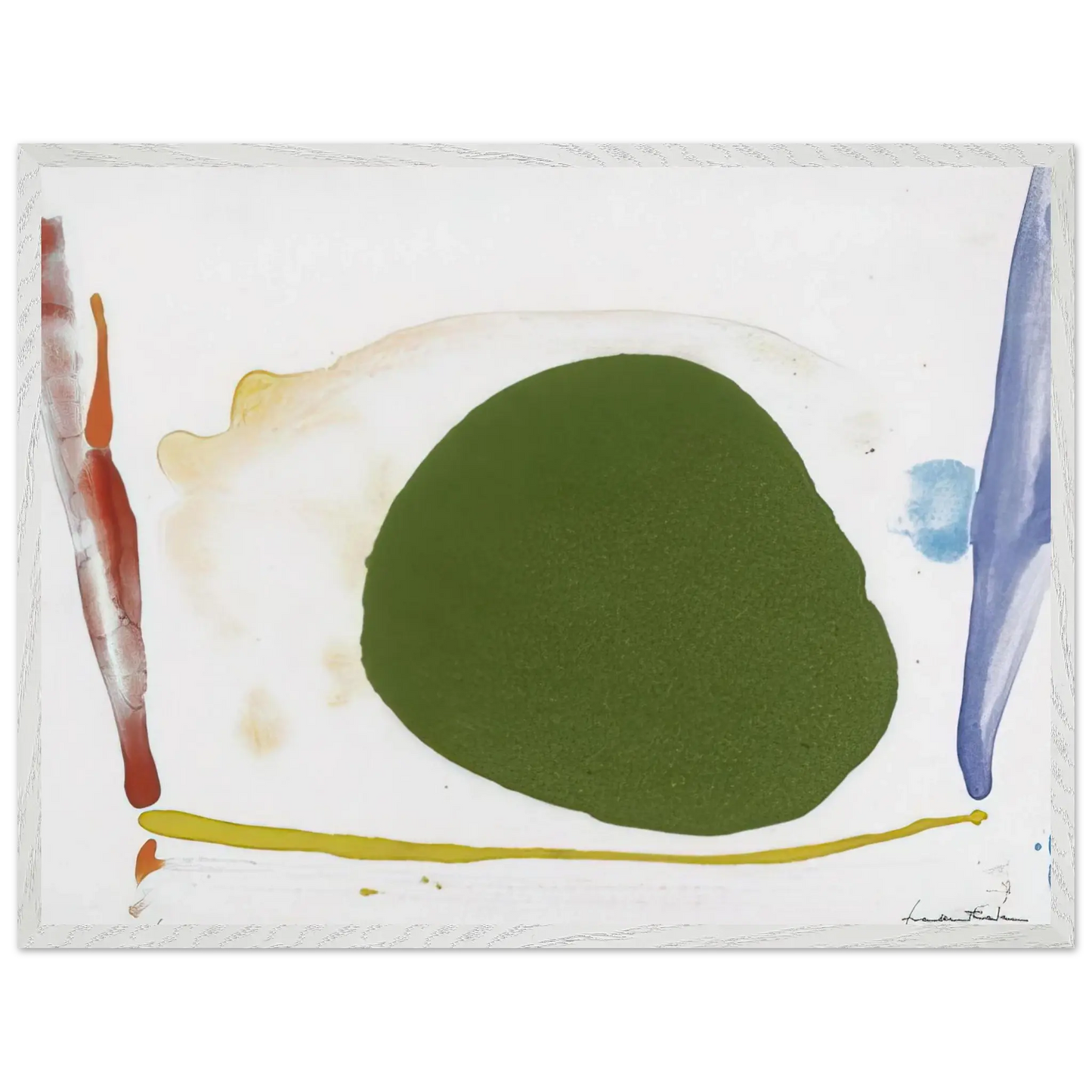 Helen Frankenthaler - Thanksgiving Day - 1973 Wall art - 40x40 cm / 16x16 Inches - Premium Wooden Framed Poster With Fine Art Paper - White frame