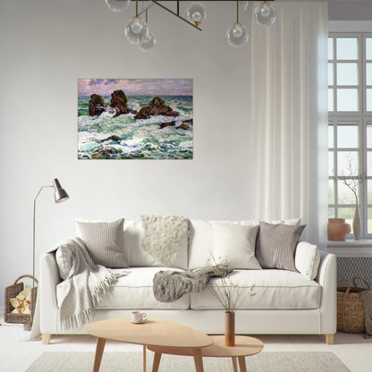 THE ROCKS 1908 - Theo van Rysselberghe Brushed Aluminum Print - 70x100 cm / 28x40 inches | Theo van Rysselberghe Aluminum Print | Theo van Rysselberghe Prints