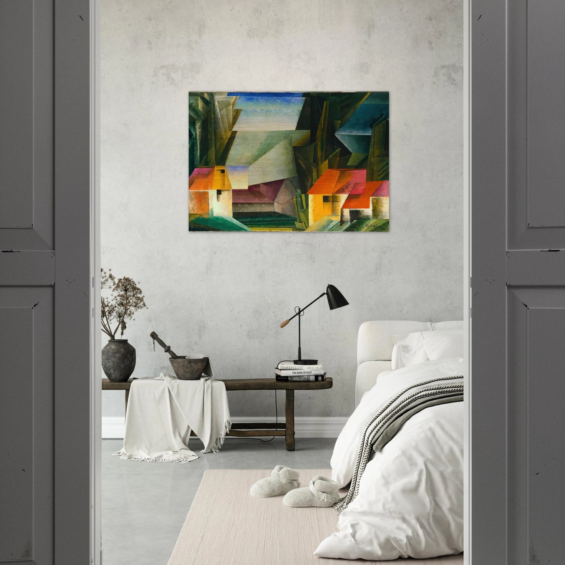 HOPFGARTEN 1920 - Lyonel Feininger Brushed Aluminum Print - 70x100 cm / 28x40 inches | Lyonel Feininger Aluminum Print | Lyonel Feininger Prints