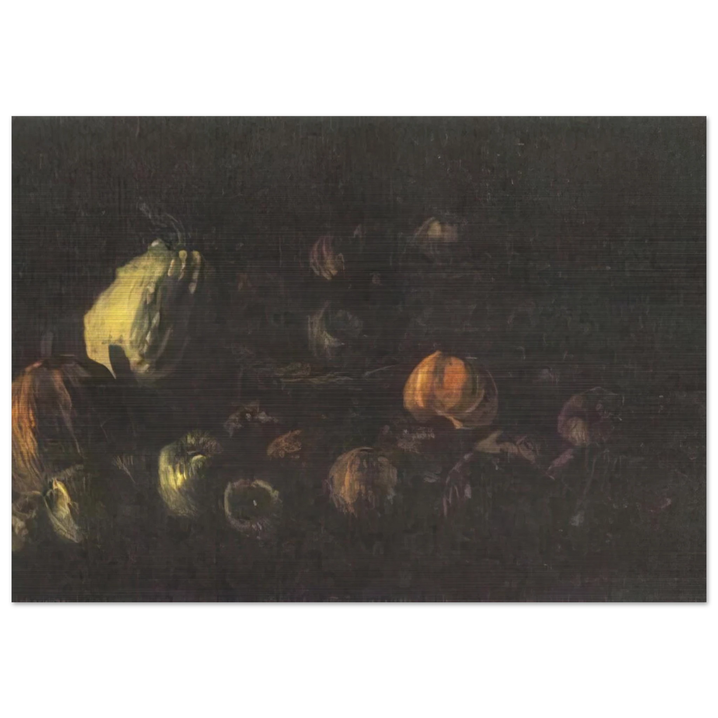 Still life with a basket of apples and two pumpkins - Vincent van Gogh Brushed Aluminum Print - 70x100 cm / 28x40 inches | Vincent van Gogh Aluminum Print | Vincent van Gogh Prints