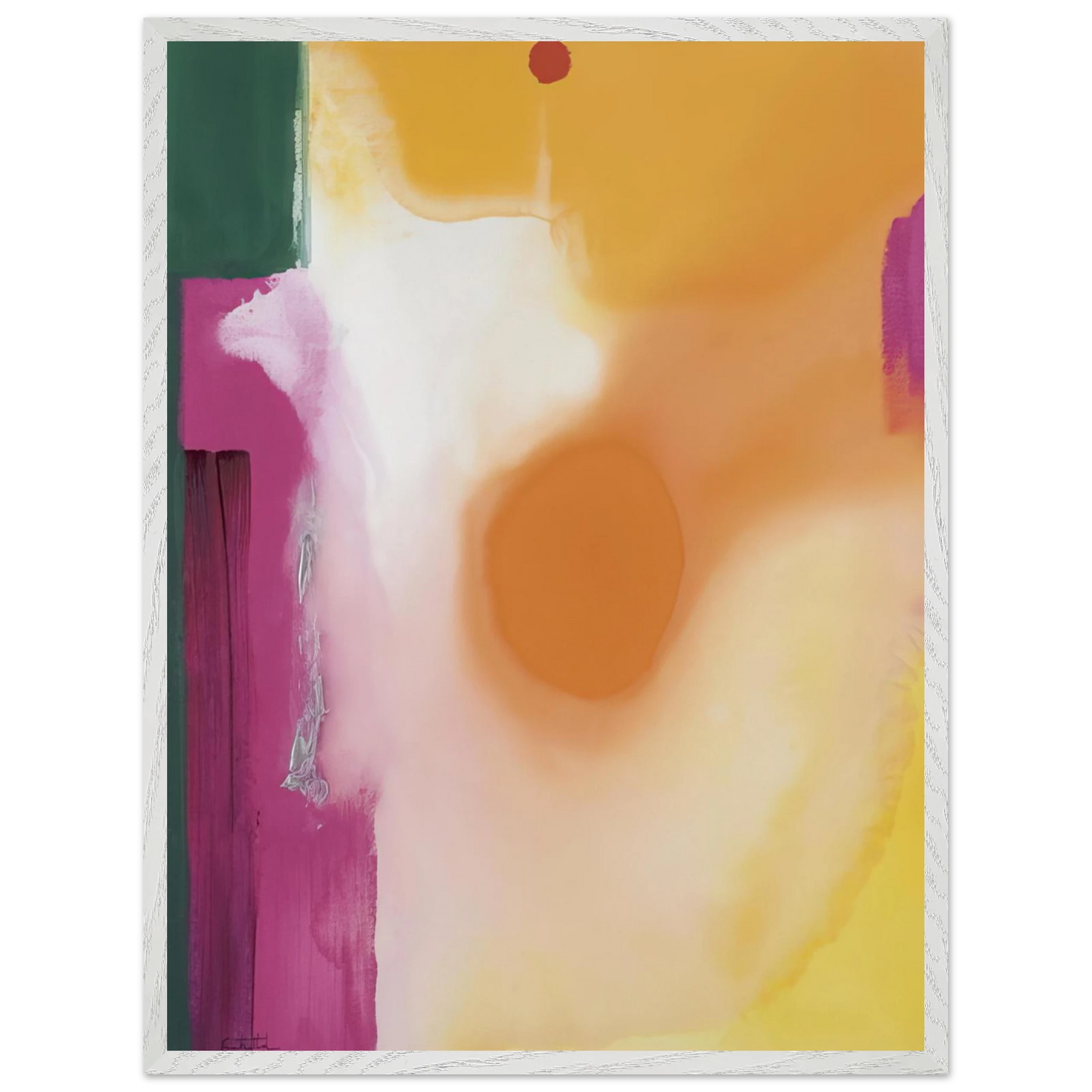 Helen Frankenthaler - Bullseye - 1989 Wall art - 20x25 cm / 8x10 inches - Premium Wooden Framed Poster With Fine Art Paper-canvas - White frame