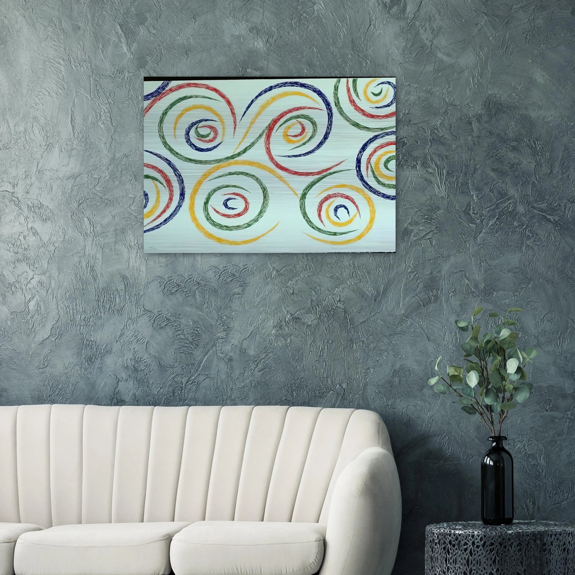 Cercles du Matin - 1992 - Piero Dorazio Brushed Aluminum Print - 70x100 cm / 28x40 inches | Piero Dorazio Aluminum Print | Piero Dorazio Prints