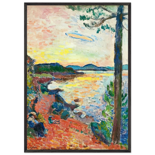 THE GULF OF SAINT TROPEZ 1904 - Henri Matisse 70x100 cm / 28x40 inches Framed Art Print – Black Wooden Frame