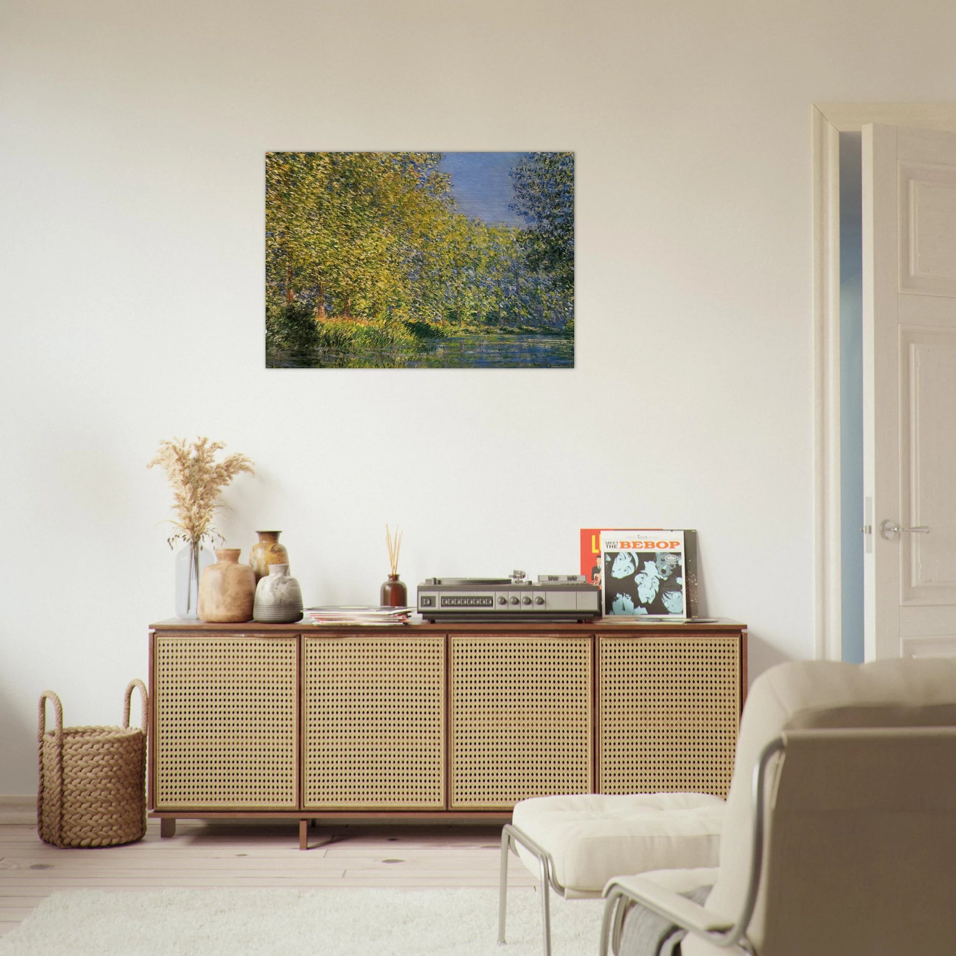 Bend in the River Epte - claude monet Brushed Aluminum Print - 70x100 cm / 28x40 inches | claude monet Aluminum Print | claude monet Prints