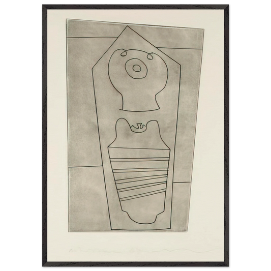Turkish form - 1967 - Ben Nicholson 70x100 cm / 28x40 inches Framed Art Print – Black Wooden Frame