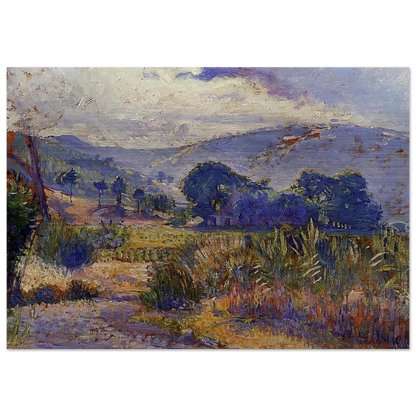 Cabasson Landscape study - Henri-Edmond Cross Brushed Aluminum Print - 70x100 cm / 28x40 inches | Henri-Edmond Cross Aluminum Print | Henri-Edmond Cross Prints