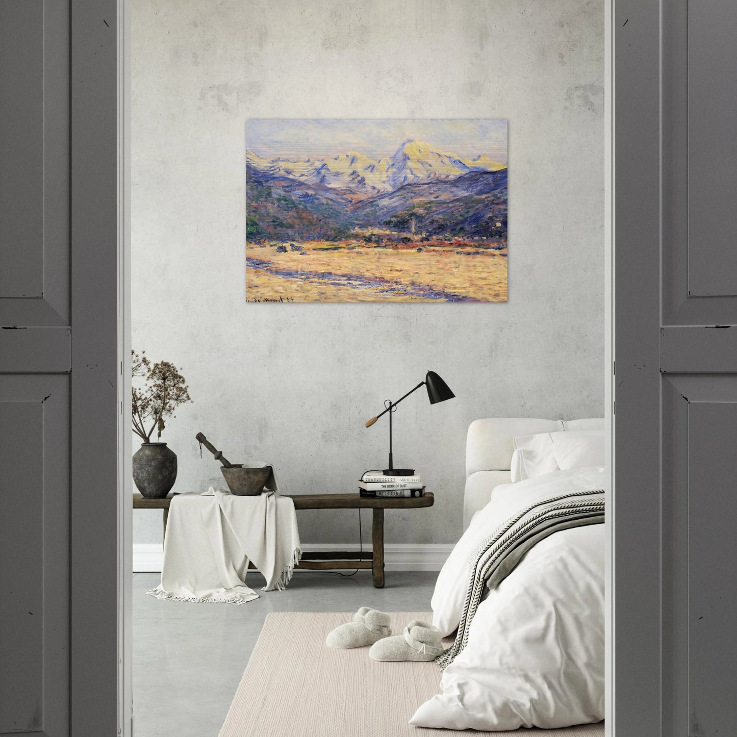The Valley of the Nervia - claude monet Brushed Aluminum Print - 70x100 cm / 28x40 inches | claude monet Aluminum Print | claude monet Prints