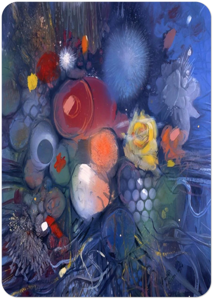 Flowers No. 3 - 1974 By Gebre Kristos Desta Pack of 10 Post Cards | Gebre Kristos Desta Post Cards | A6 (10.5 x 14.8 cm) - 4.1 x 5.8 inches