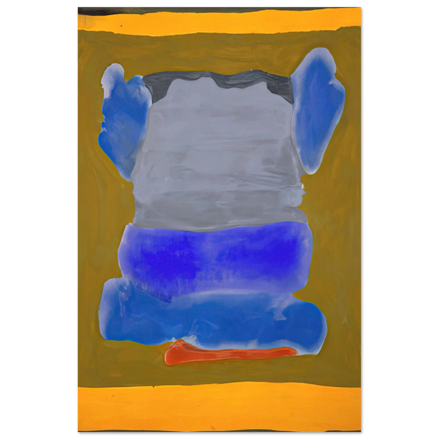 Helen Frankenthaler - Buddha s Court - 1964 Wall art - 27x35 cm / 11x14 inches - Premium Wooden Framed Poster With Fine Art Paper-canvas - Black frame