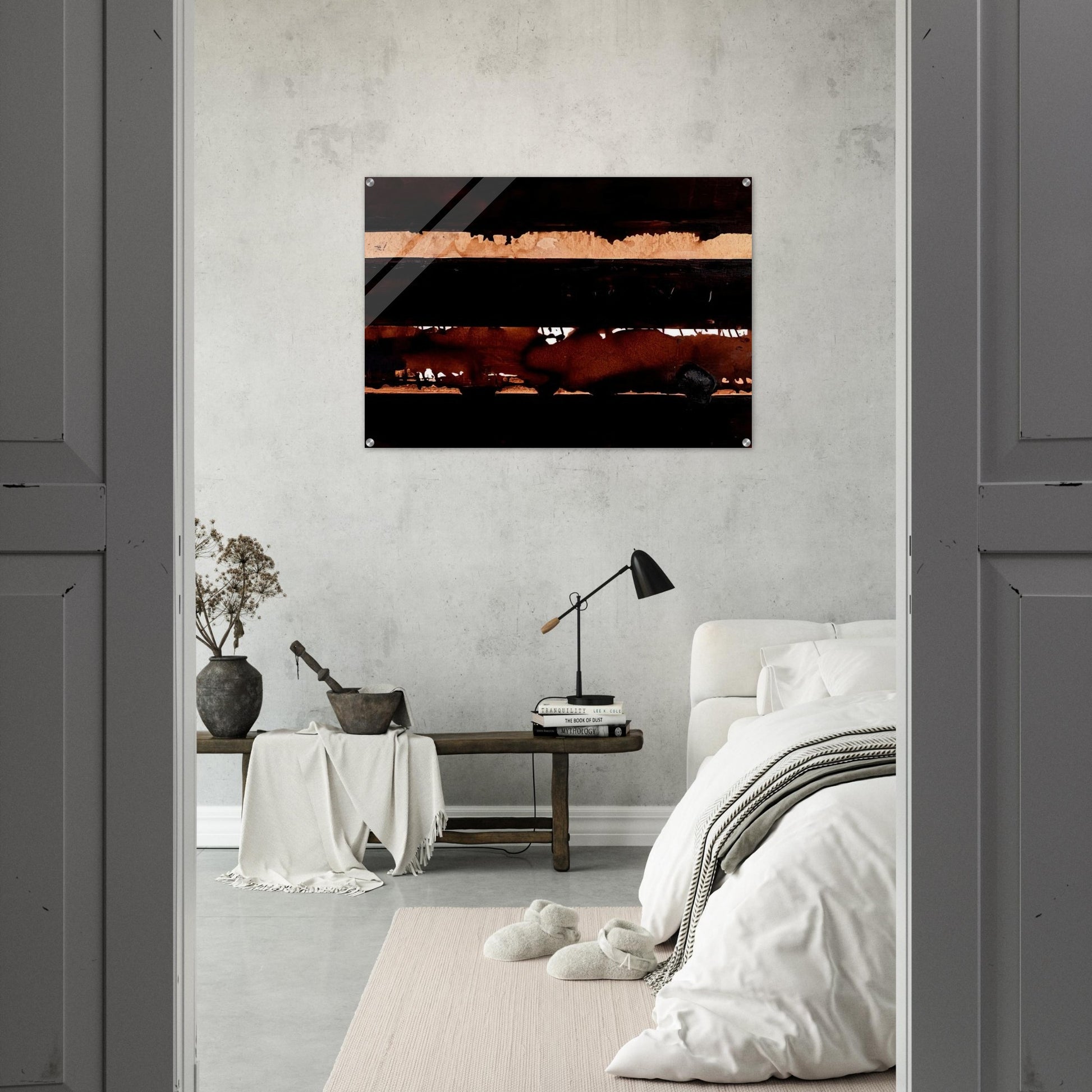 B-Walnut Stain - 2004 - Pierre Soulages Acrylic Print - 70x100 cm / 28x40″ inches | Pierre Soulages Wall Art | Pierre Soulages Prints