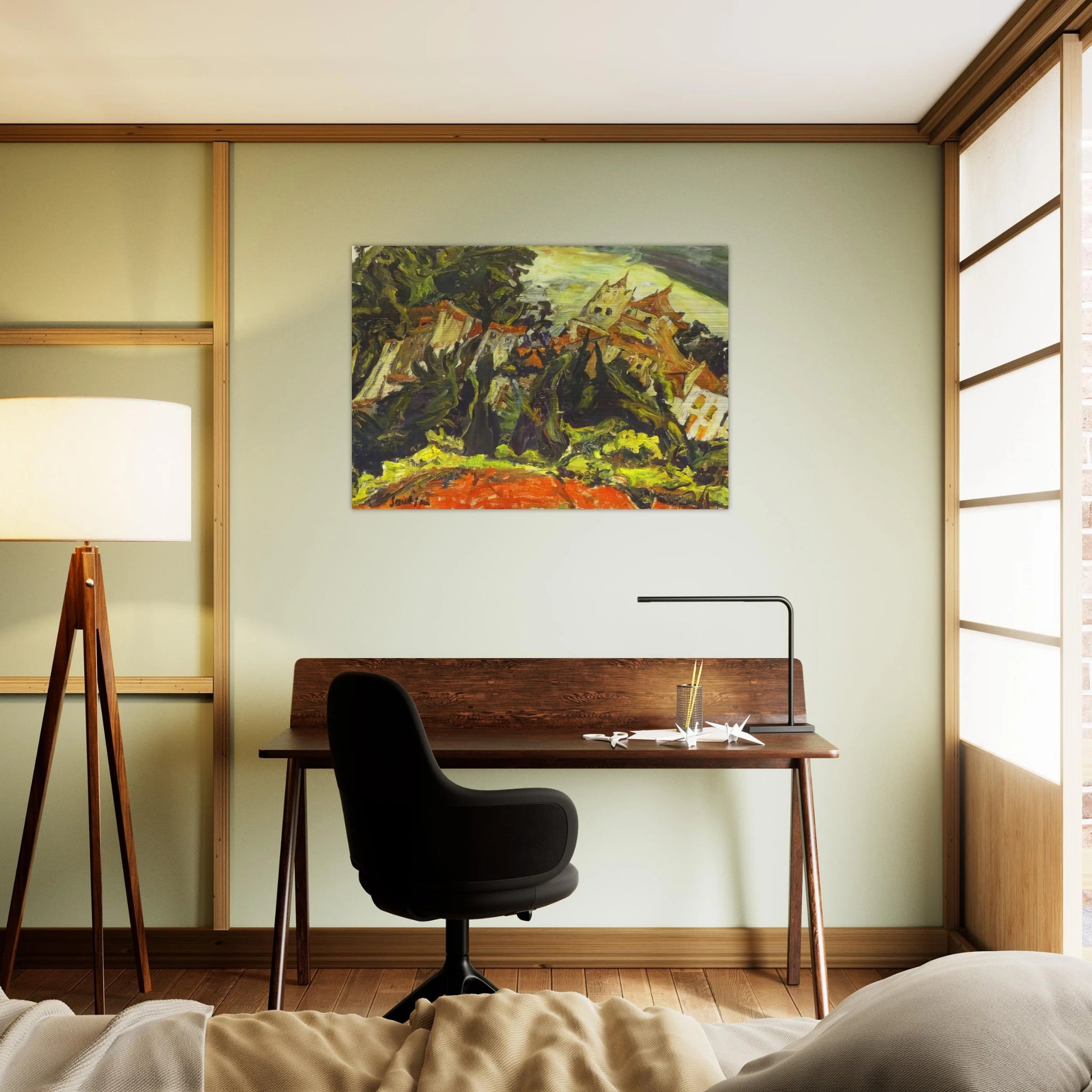 HOUSES AT CERET - Chaim Soutine Brushed Aluminum Print - 70x100 cm / 28x40 inches | Chaim Soutine Aluminum Print | Chaim Soutine Prints