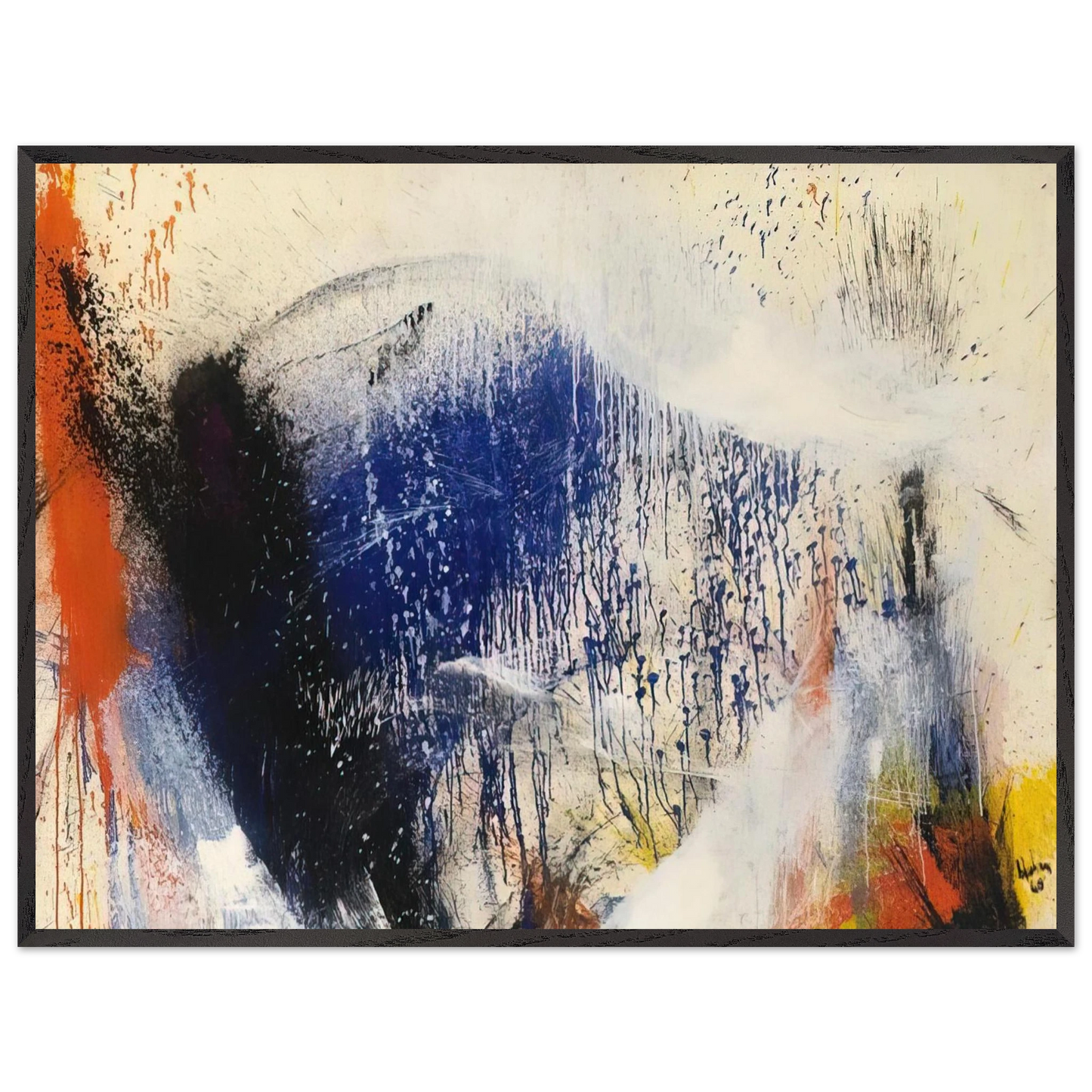 Helen Frankenthaler - Untitled - 1960 Wall art - 21x29.7 cm / 8x12" - Premium Wooden Framed Poster With Fine Art Paper-canvas - White frame