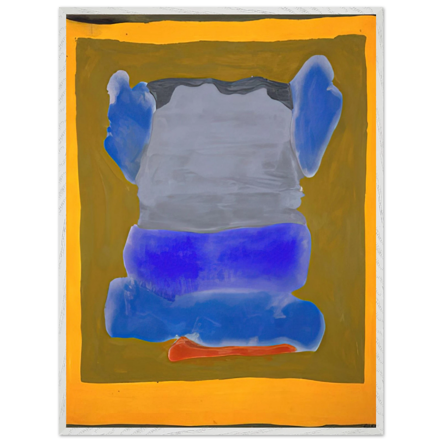 Helen Frankenthaler - Buddha s Court - 1964 Wall art - 60x80 cm / 24x32 inches - Premium Wooden Framed Poster With Fine Art Paper-canvas - White frame